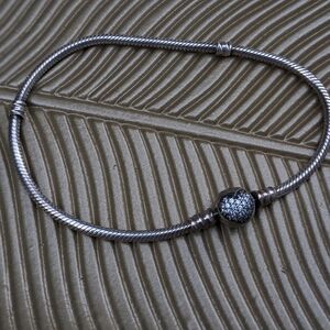 Silver Heart Charm Bracelet Sterling Pandora Cord Bracelet